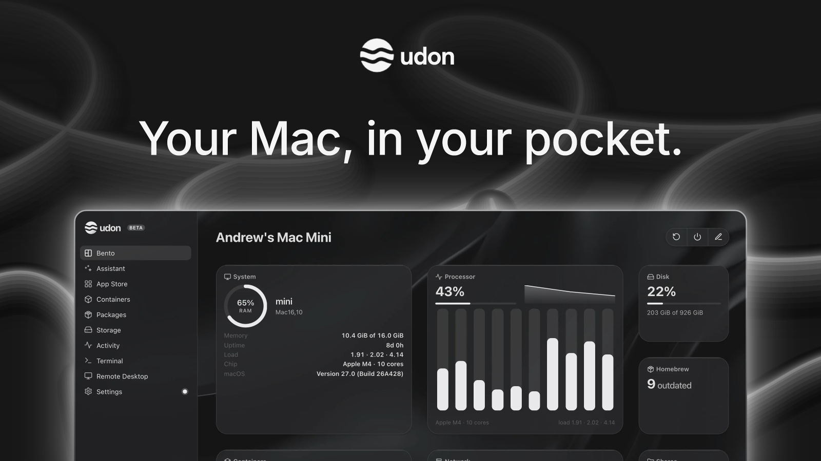 Your Mac, in your pocket, dark preview