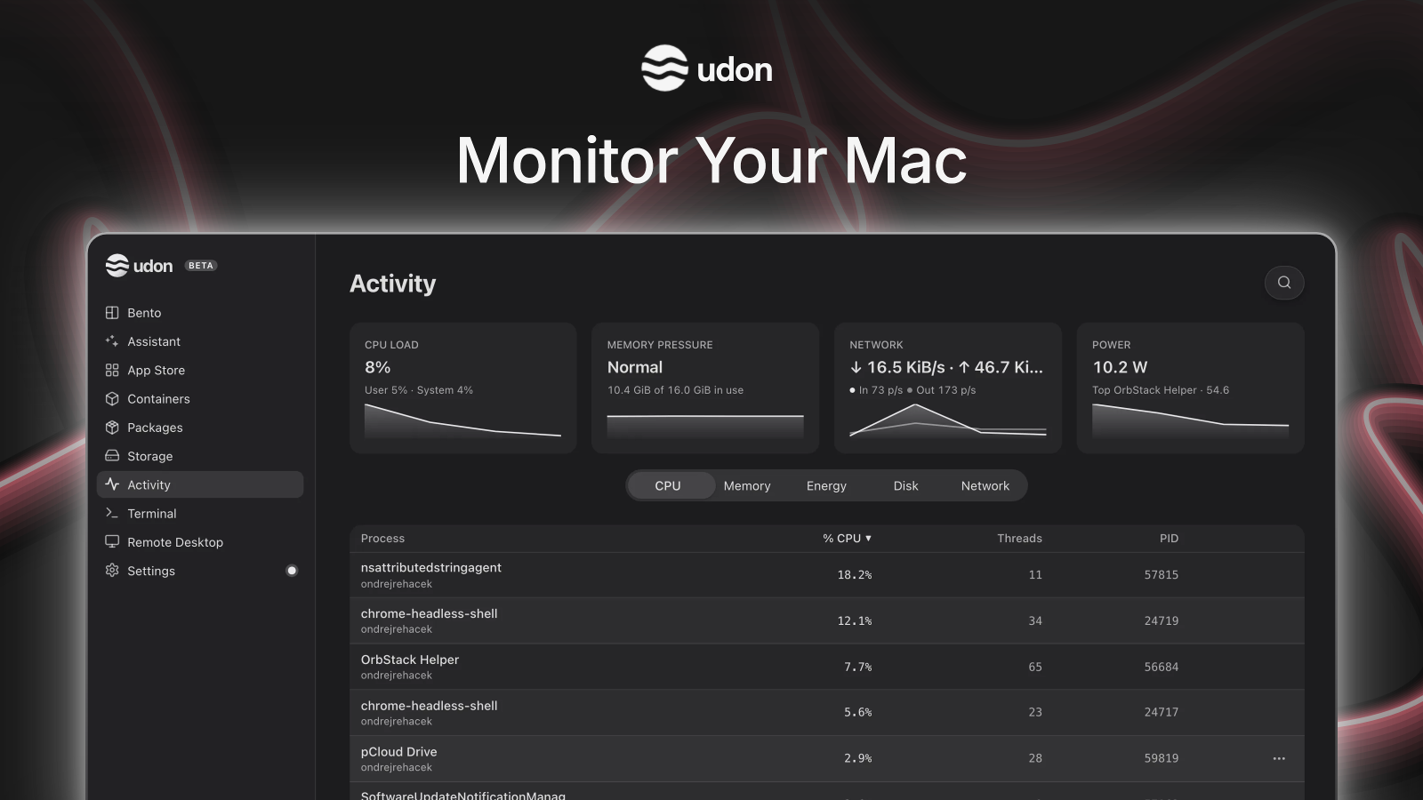 Monitor Your Mac, dark preview