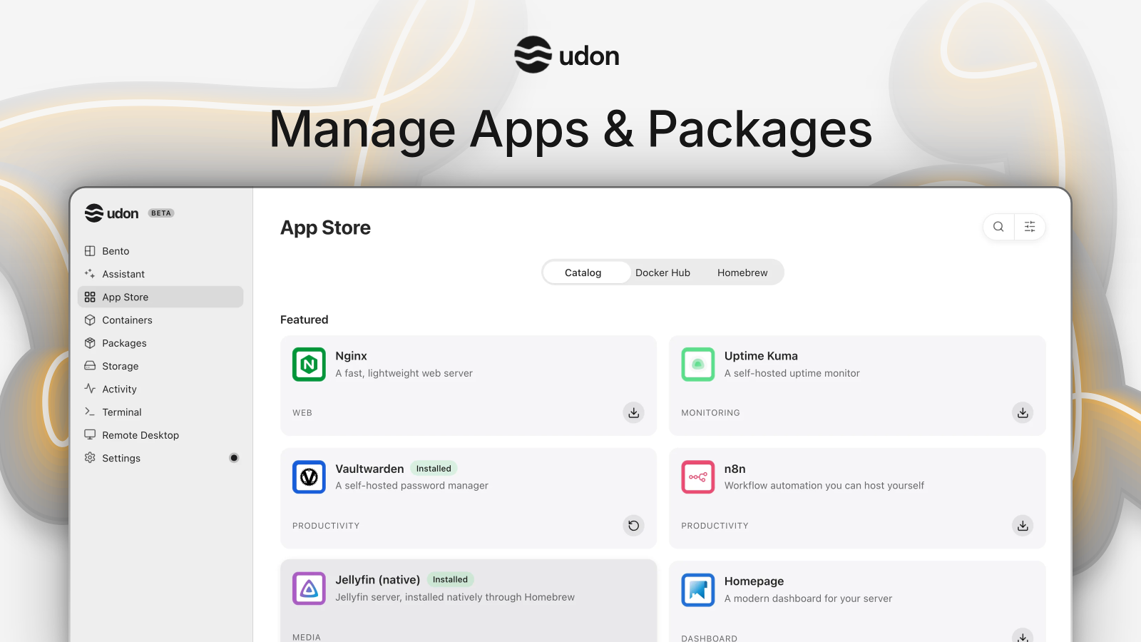 Manage Apps & Packages, light preview