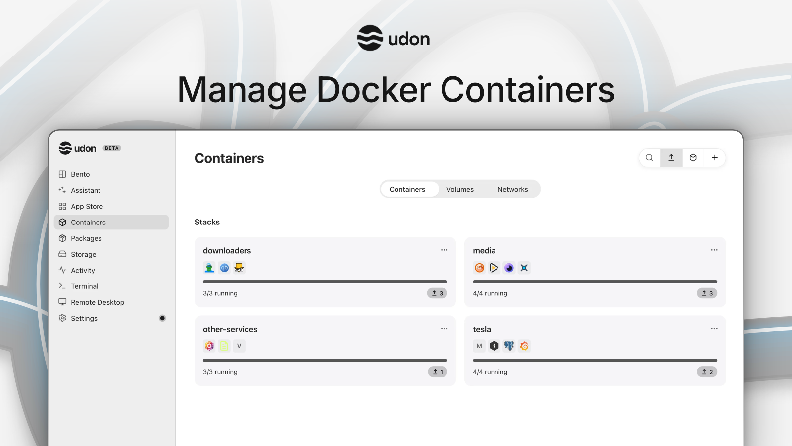 Manage Docker Containers, light preview