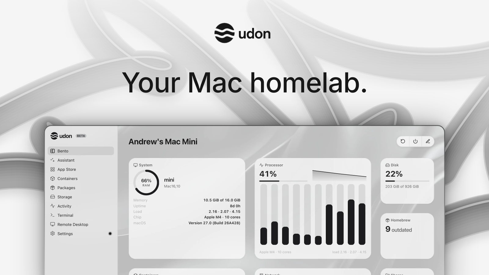 Your Mac homelab, light preview